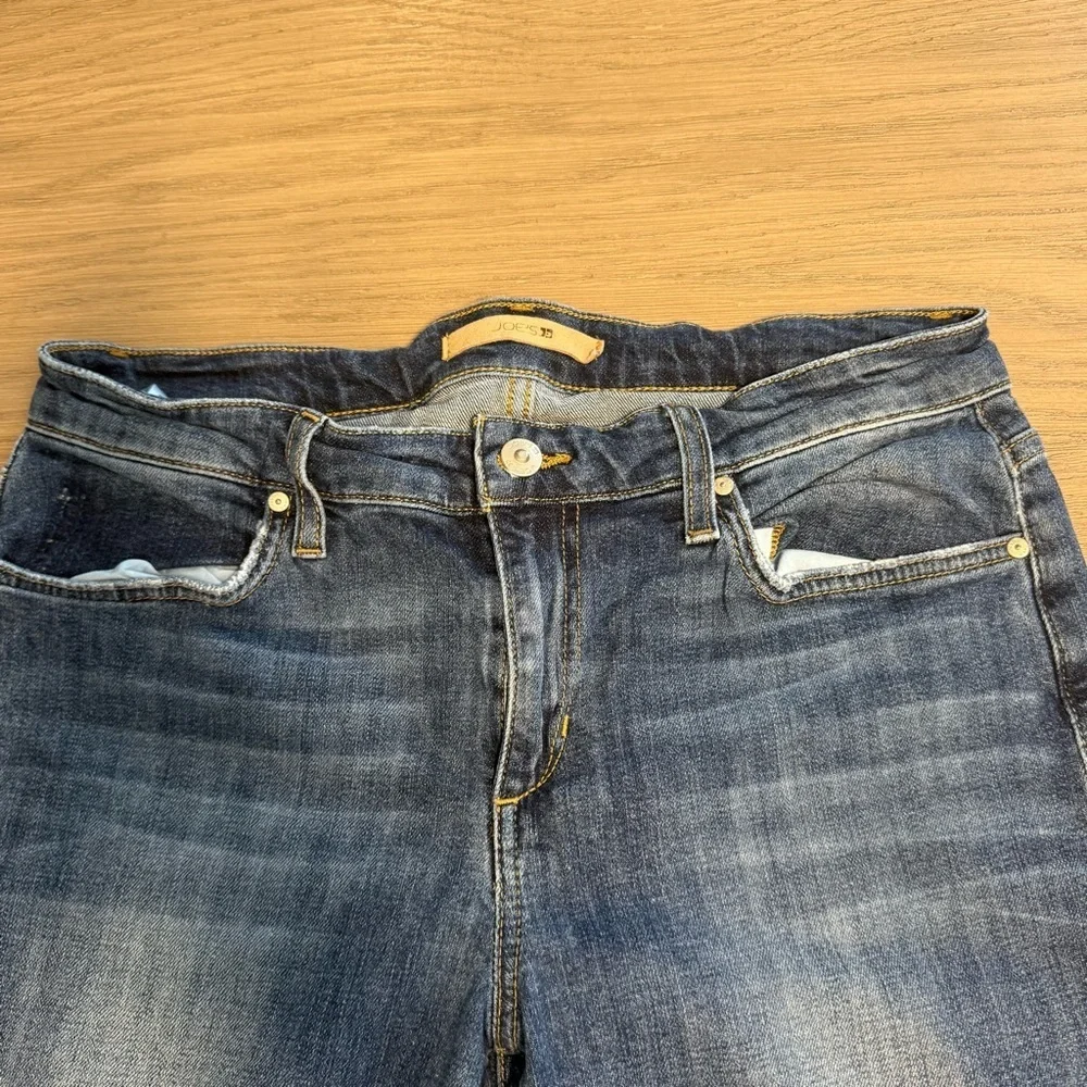 Joe's Jeans Straight Ankle Distressed High Low Hem Sz 30 Classic Preppy Luxury - Picture 2 of 8